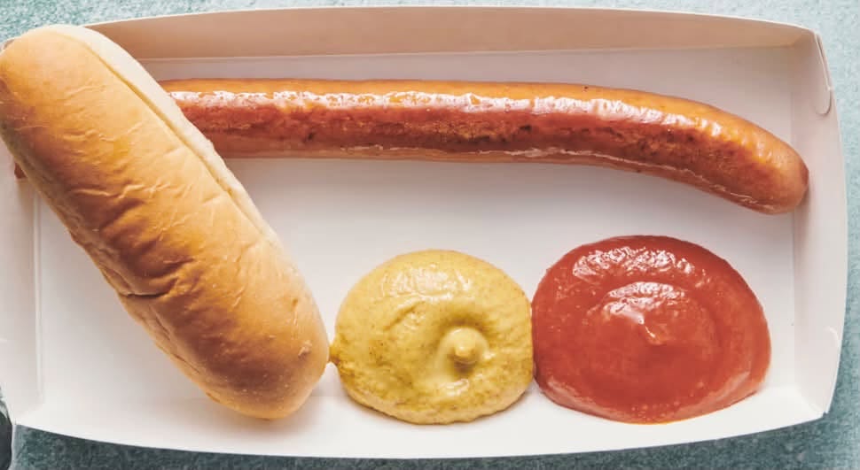 Ristet pølse med brød